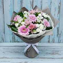 Букет цветов из:  Герберы, Альстромерии и Хризантемы #REPLACE_PRED# Гремячинске