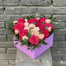 Цветочная композиция из Розы в коробке в Гремячинске