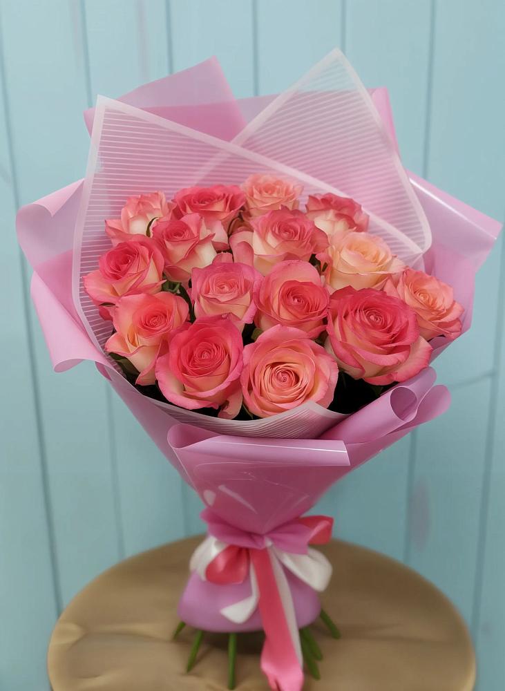 Букет 15 Розовых роз Равель в Гремячинске