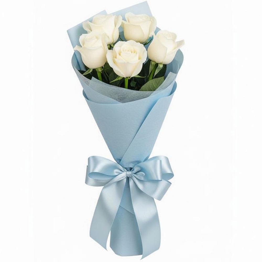 Букет 5 Белых роз Проуд в Гремячинске