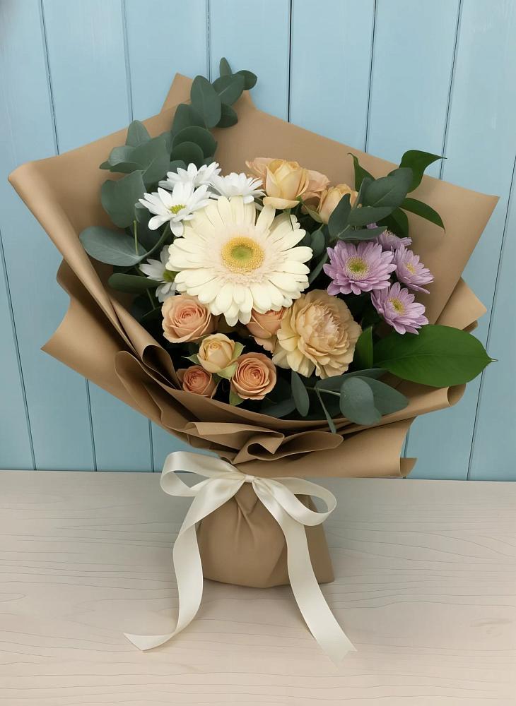 Букет цветов из: Герберы и Хризантемы в Гремячинске