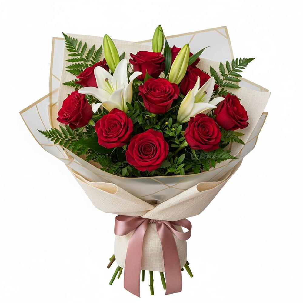 Букет цветов из: Лилии и Розы в Гремячинске