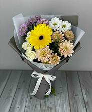 Букет цветов из:  Розы, Герберы и Хризантемы в Гремячинске