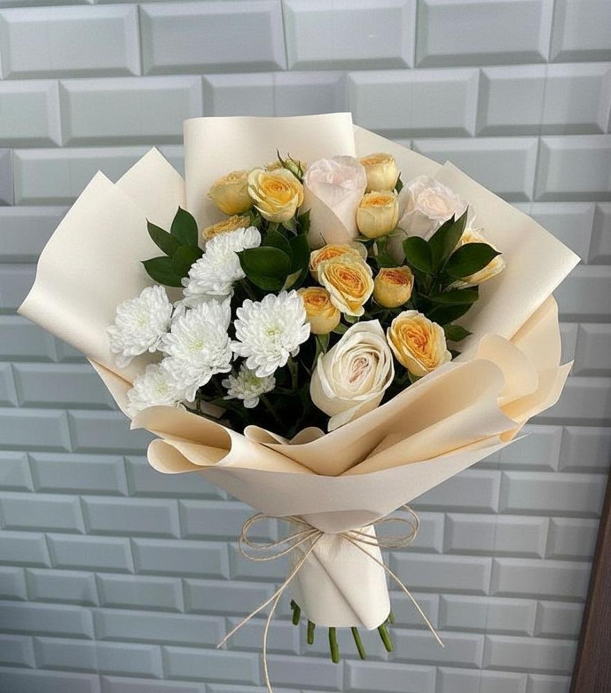 Букет цветов из: Розы и Хризантемы в Гремячинске