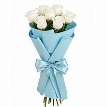 Букет 7 белых роз Проуд в Гремячинске