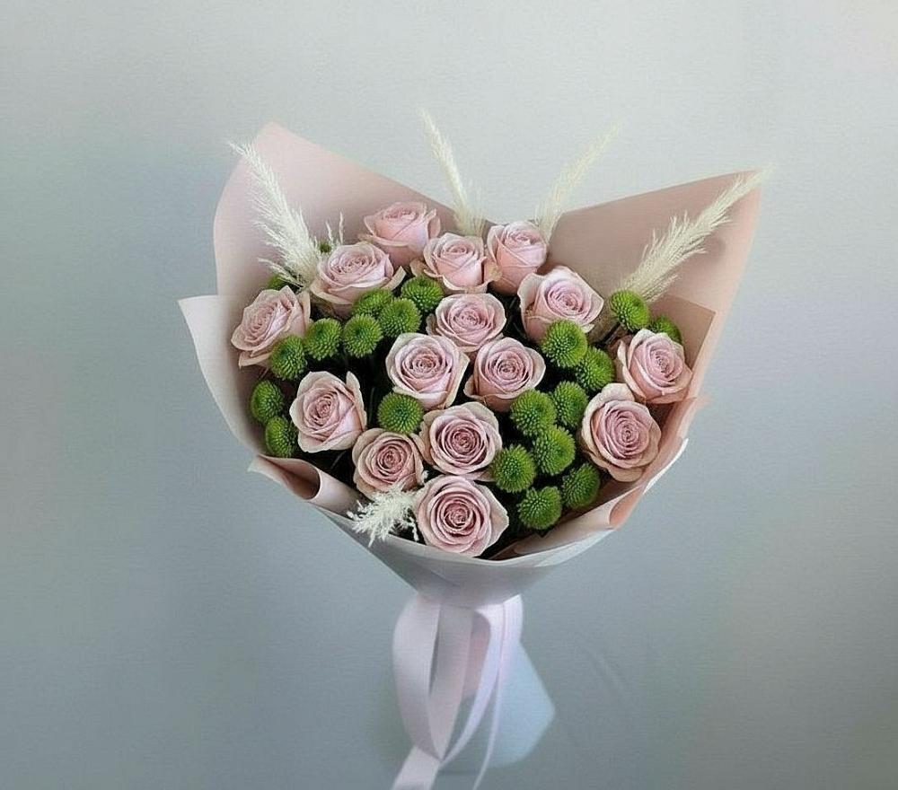 Букет цветов из: Розы и Хризантемы в Гремячинске