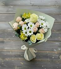 Букет цветов из:  Альстромерии, Розы и Хризантемы #REPLACE_PRED# Гремячинске