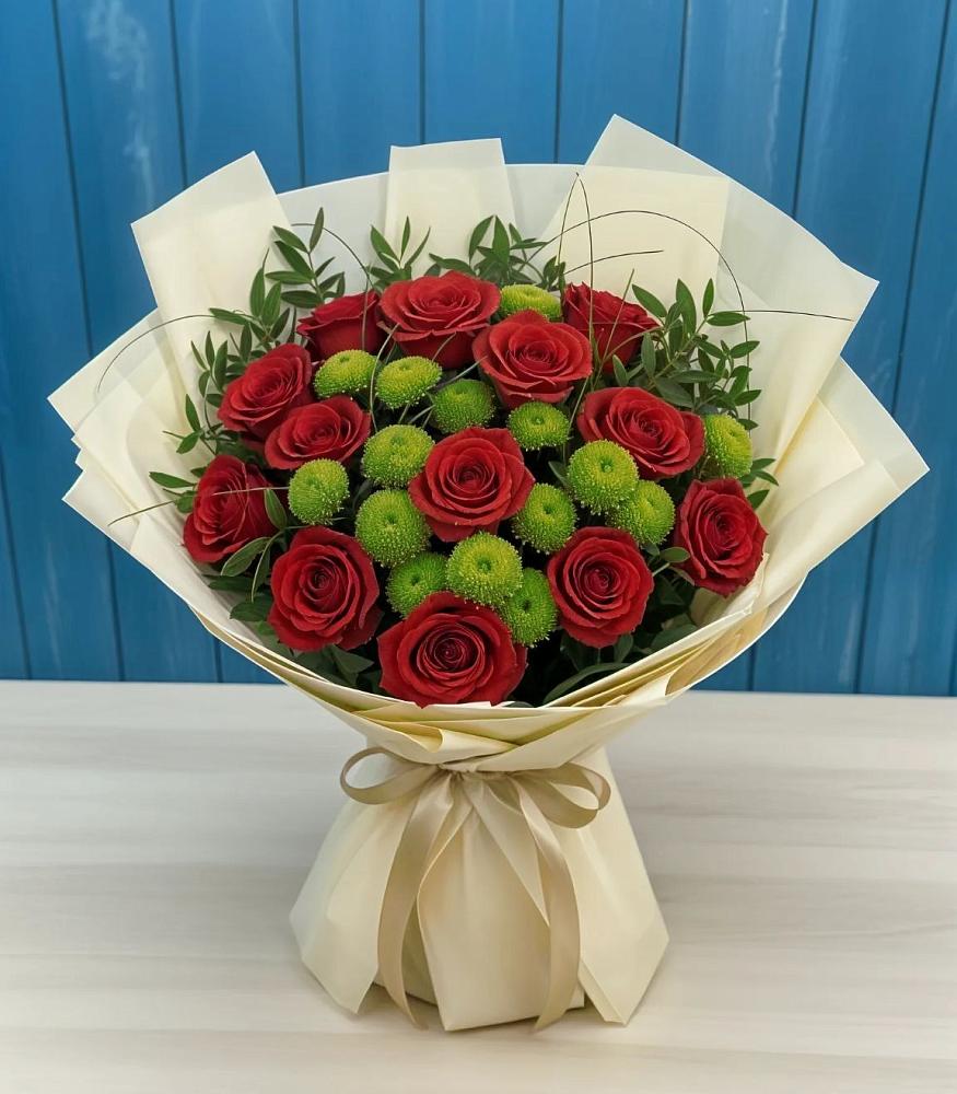 Букет цветов из: Розы и Хризантемы в Гремячинске