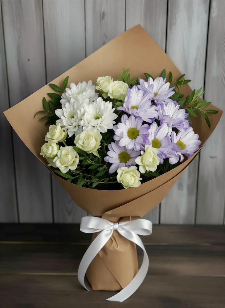Букет цветов из: Хризантемы и Розы в Гремячинске